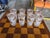 1950s MCM Libbey frosted highball glasses with gold leaf