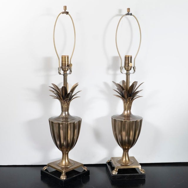 Pair of brass pineapple table lamps by Frederick Cooper For Sale - Image 9 of 14