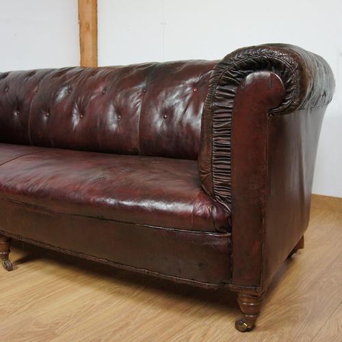 Animal Skin Victorian Leather Chesterfield Sofa For Sale - Image 7 of 16