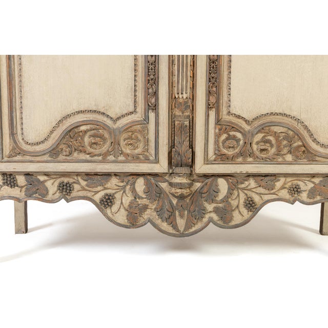 Antique French Painted Armoire in Wood, 1700s For Sale - Image 14 of 18