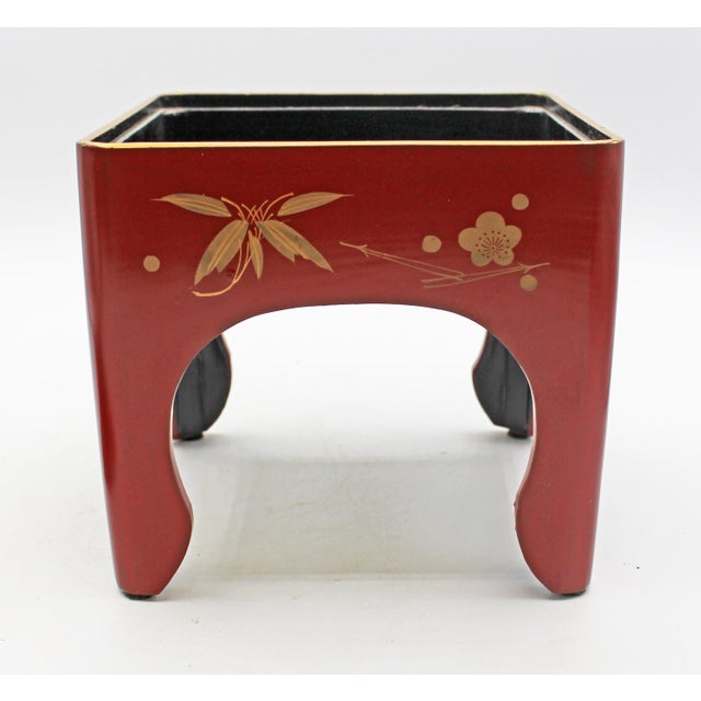 Vintage Japanese Red Lacquer Sakazuki Sake Set With Stand For Sale In Raleigh - Image 6 of 8