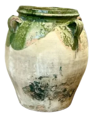 Antique Spanish Terracotta Olive Pot, 1890s