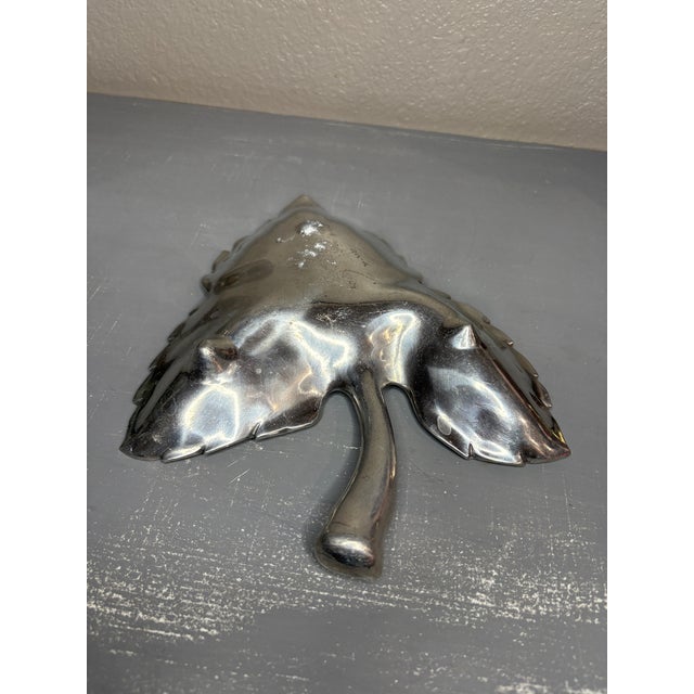 Vintage Attributed to Bruce Fox Cast Aluminum Leaf Bowl For Sale - Image 9 of 10