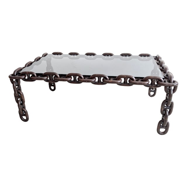 Brutalist Chain Link Coffee Table, 1970s For Sale
