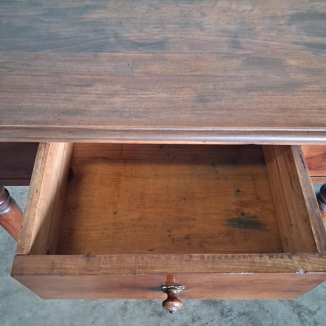 Brown Antique Gründerzeit Dark Stained Softwood Table For Sale - Image 8 of 13