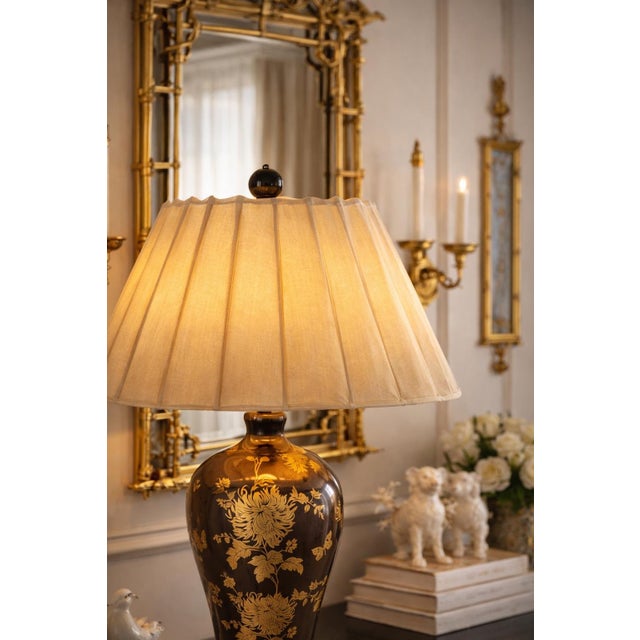 MOBILE-READY DESCRIPTION (First Paragraph Buyers See) Elegant vintage Chinoiserie table lamp featuring a richly lacquered...