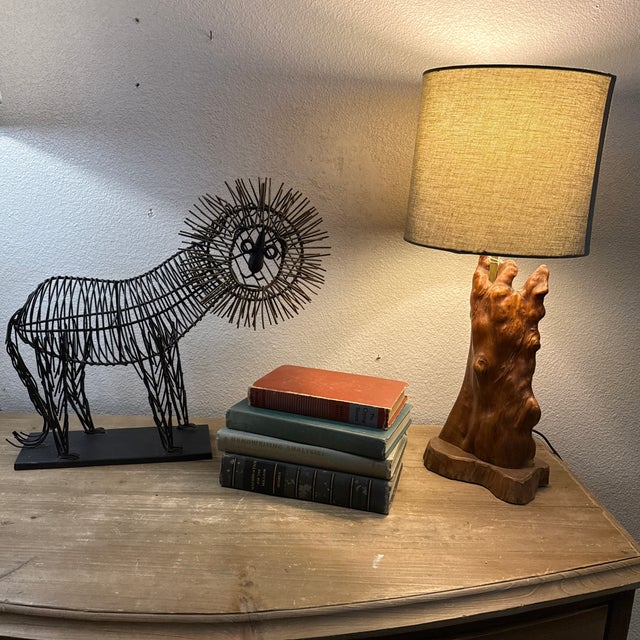 Large Wire Mid Century Wire Lion Sculpture For Sale - Image 4 of 5
