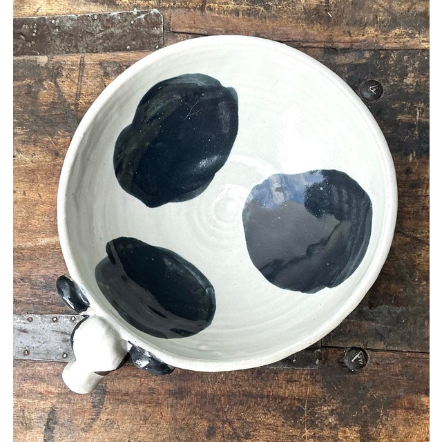 Vintage Original Studio Pottery Cow Bowl For Sale - Image 10 of 12