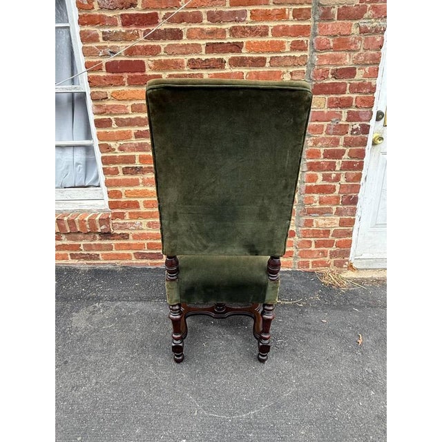 Antique Renaissance Style Velvet Upholstered Side Chair For Sale - Image 12 of 17