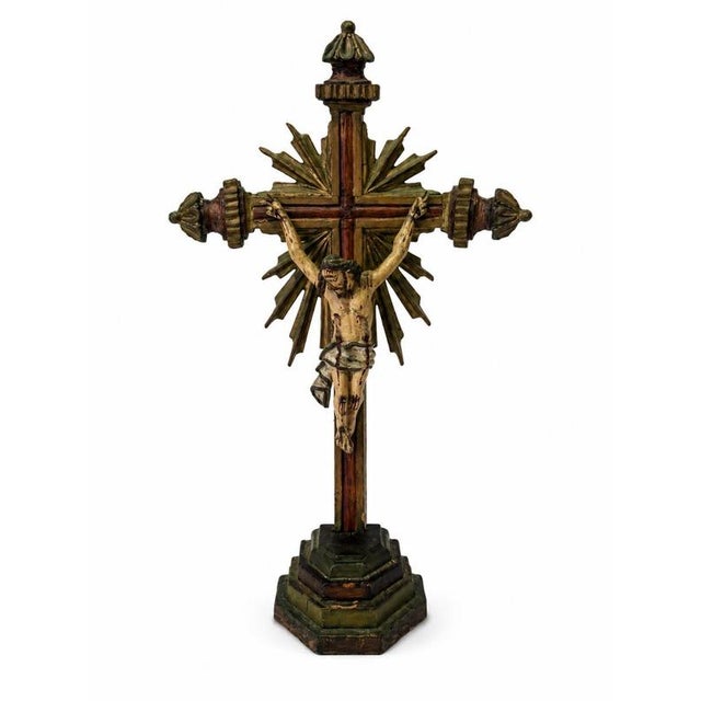 Portuguese Sacred Art Crucifix, 19th Century For Sale - Image 6 of 6