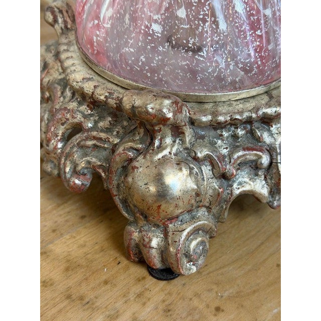 Mid 20th Century Murano Barovier & Toso Style Pink Bullicante Glass Table Lamps - a Pair For Sale - Image 10 of 18