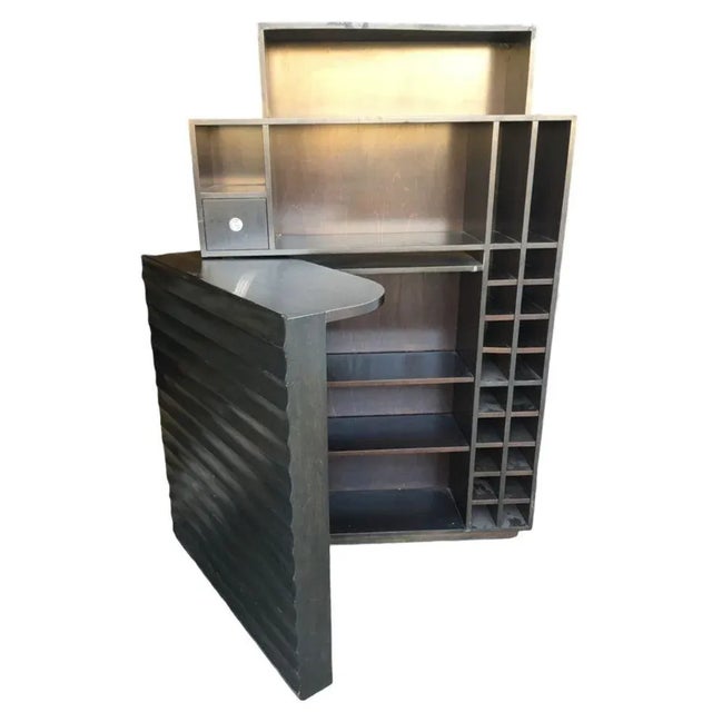 Postmodern Postmodern Espresso Wood Dining Room Convertible Bar Cabinet, 1990 For Sale - Image 3 of 9