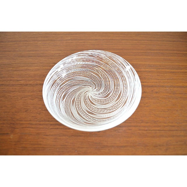 Beautiful decorative Murano glass bowl in the Zanfirico Latticino technique from the 1950s/60s High-quality craftsmanship,...