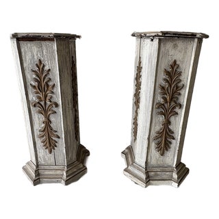 Pair of Vintage Wood Pedestals For Sale