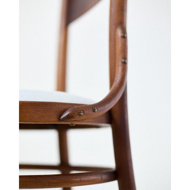 Thonet Chair with Blue Upholstery by Michael Thonet, 1970s, in Restored conditions. Designed 1970 to 1979 This piece is...