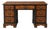 Vintage Solid Pine Kneehole Writing Desk & Saddle-Seat Windsor Chair – Tobacco Walnut For Sale
