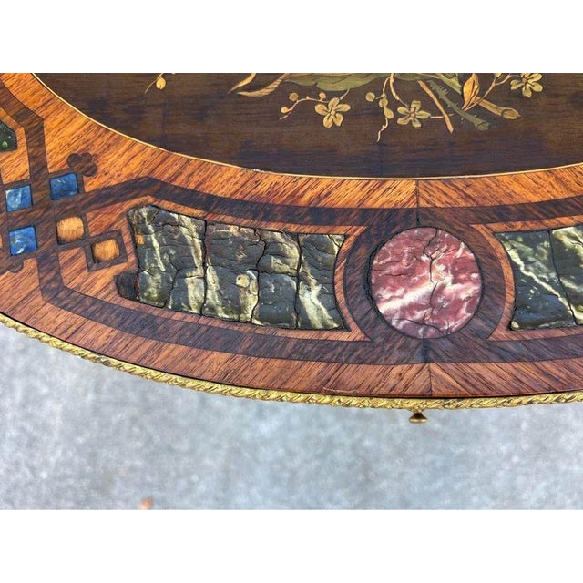 French 19th Century Louis XV Style Kingwood and Marquetry Inlaid Ormolu Mounted Side Table. For Sale In Washington DC - Image 6 of 11