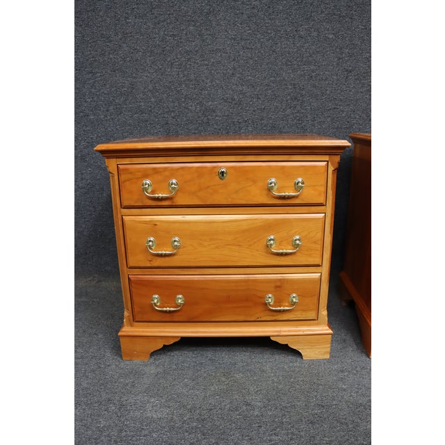 Pair of Harden Cherry Three Drawer Nightstands For Sale In Philadelphia - Image 6 of 16