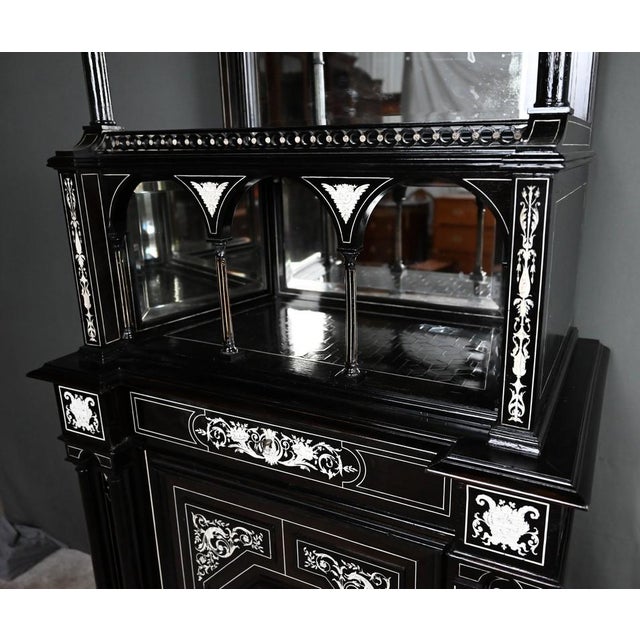 Late 19th Century Napoleon III State Cabinet in Blackened Pear Wood For Sale - Image 15 of 18