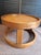 Wood Vintage Post Modern Solid Oak Round End Table For Sale - Image 7 of 10