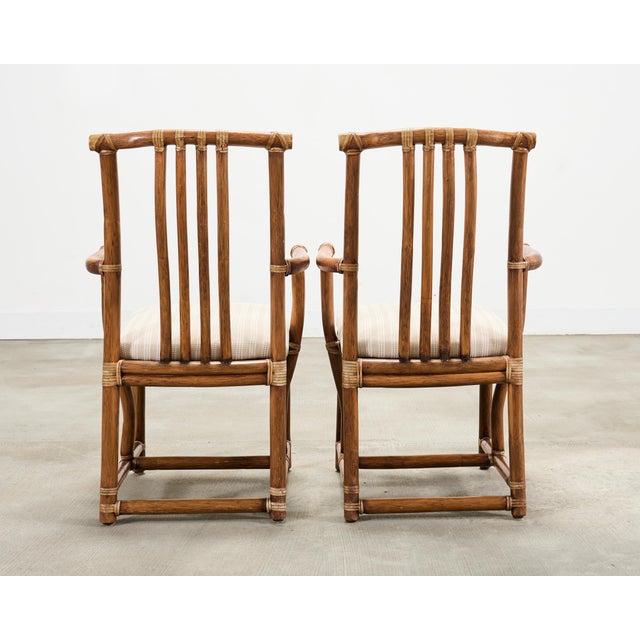 Late 20th Century Set of Eight McGuire Organic Modern Rattan Dining Chairs For Sale - Image 5 of 18