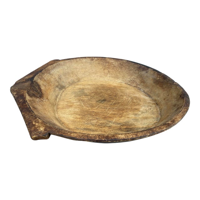 Antique Hand Hewn Wood Dough Bowl For Sale
