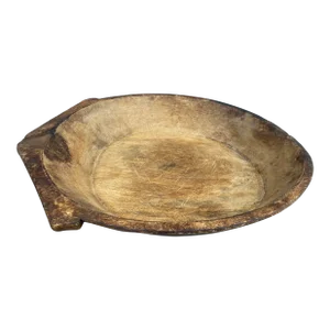 Antique Hand Hewn Wood Dough Bowl