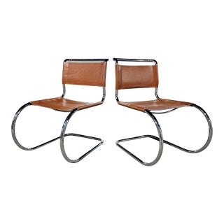 1970s Mies Van Der Rohe Attributed Mr10 Chairs - a Pair For Sale