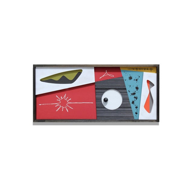 Red Mid Century Modern Art Abstract Wall Sculpture For Sale - Image 8 of 8