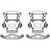 Add a touch of refined simplicity to your décor with this set of two glass candlestick holders. Each piece stands 2.44...