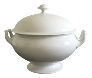 Italian White Porcelain Soup Bowl