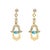 Metal Turquoise Enamel Evil Eye Gold Plated Hamsa Earrings, A Pair For Sale - Image 7 of 7