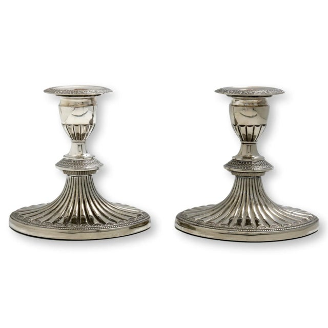 Vintage Silver-Plate Candle Holders For Sale - Image 4 of 4