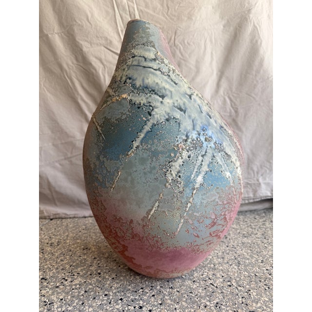 Vintage Tony Evans 17" Raku Art Pottery Vase For Sale In San Francisco - Image 6 of 7