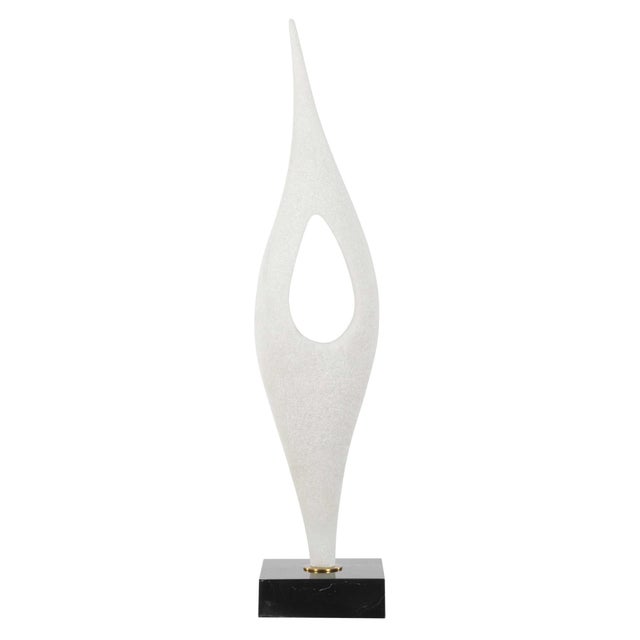 Black Fluid Drop White Stone Sculpture For Sale - Image 8 of 8