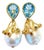 Bochic “Capri” London Topaz & Sapphire Earrings Set In 18K Gold & Silver For Sale