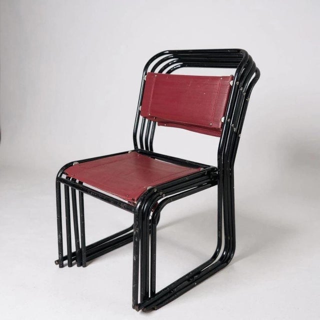 Contemporary Tubular Metal Dining Chairs, 1960s, Set of 4 For Sale - Image 3 of 9