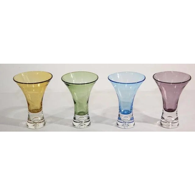 Mid-Century Modern Vintage Drinking Liquor Shot Glasses- Set of 4 For Sale - Image 3 of 13