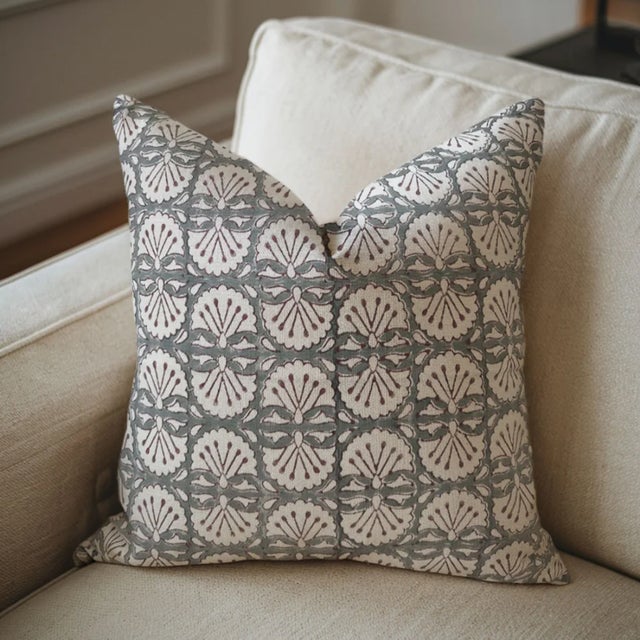 Elevate your space with this block print handmade cushion cover, thoughtfully crafted on thick white cotton. The natural...