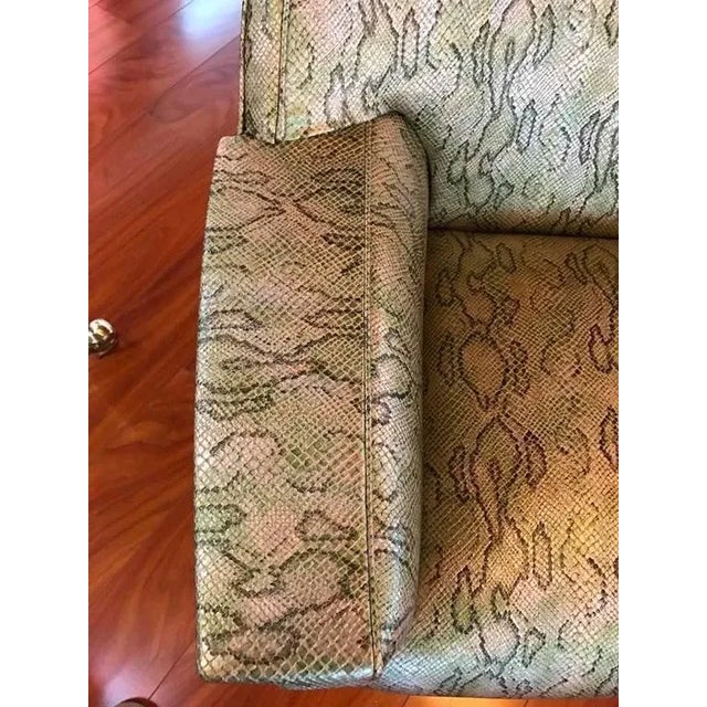 Italian Mid-Century Modern Club Chairs With Faux Snake Skin - a Pair For Sale - Image 4 of 9