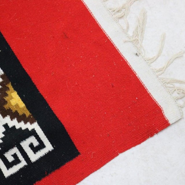 Red Antique Southwest Native American Handwoven Blanket C1930 For Sale - Image 8 of 9