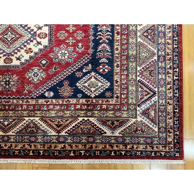1990s Hand Knotted Kazak Rug - 8′4″ × 10′2″ For Sale - Image 4 of 10