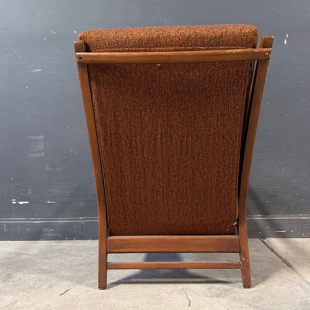 Mid 20th Century Rust Colored Danish-Style Lounge Chair For Sale - Image 9 of 12