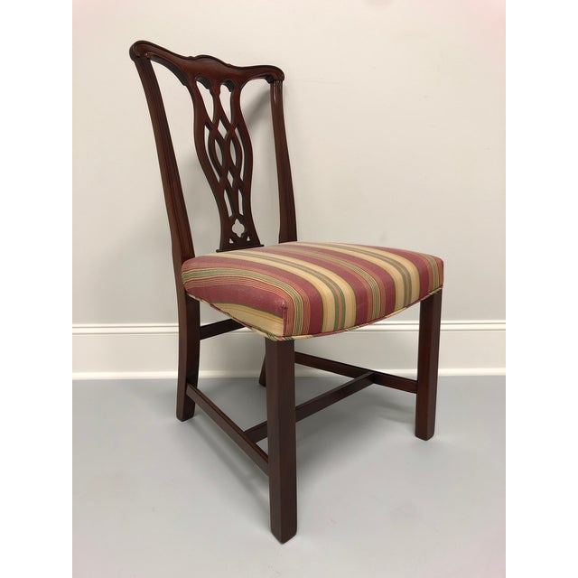 Hickory Chair Solid Mahogany Chippendale Straight Leg Dining Side Chair | Chairish