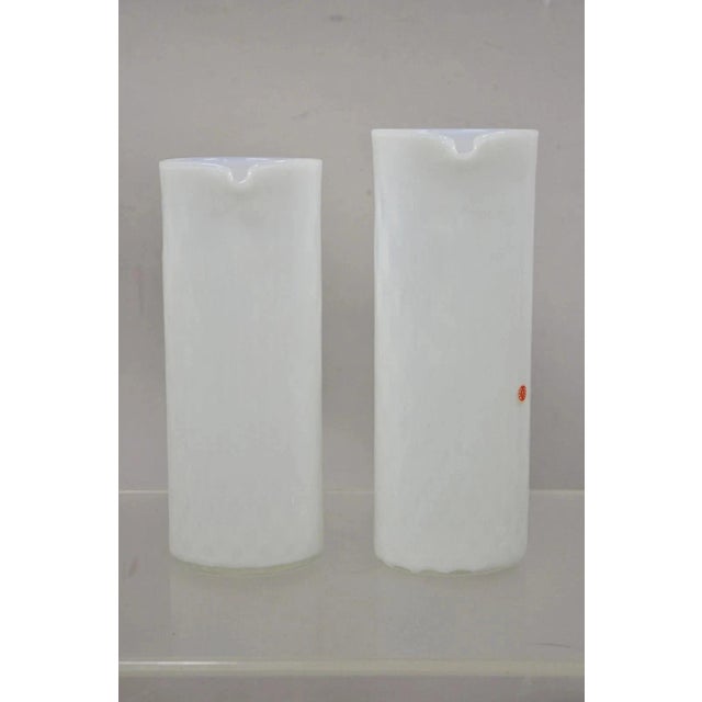 Vintage Murano White Italian Venetian Mid Century Modern Glass Water Pitcher For Sale - Image 10 of 10