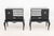 Pair of Boca do Lobo "Brooklyn" Bedside Cabinets, with grey glass encasing three drawers and single door compartment above...
