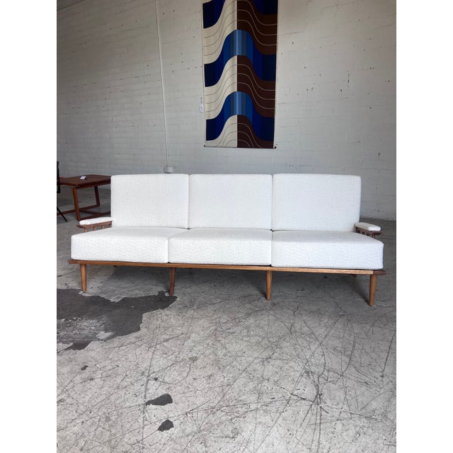 Reupholstered Vintage Spindle Back Sofa by Manuel Martin For Sale In Phoenix - Image 6 of 8