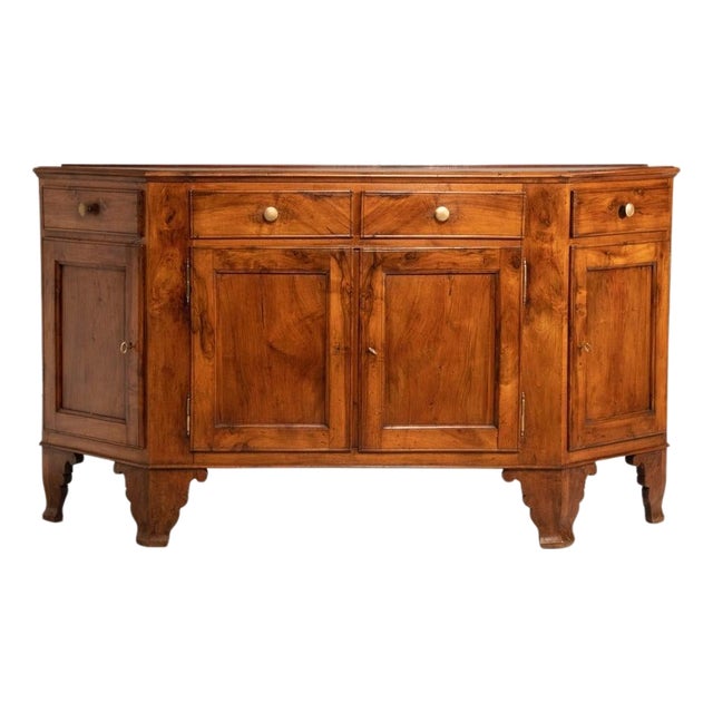 Antique Vicenza Molded Walnut Sideboard, 1850 For Sale