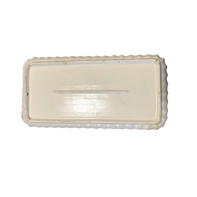 Waterworks Vintage Waterworks Scalloped Ceramic Tray For Sale - Image 4 of 5
