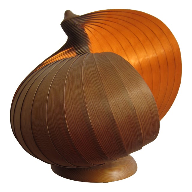 Large Mid-Century Slatted Table Lamp, 1960s For Sale